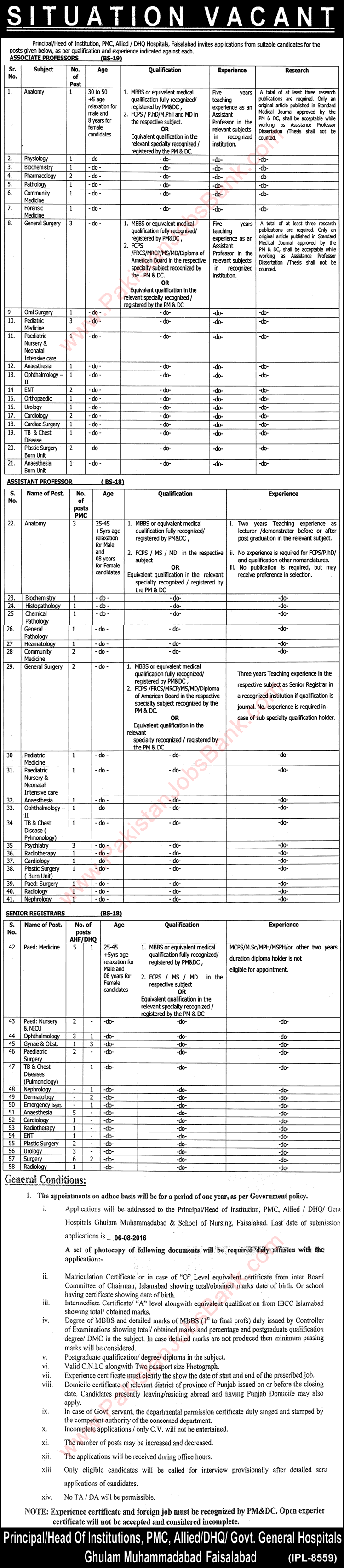 ALLIED HOSPITAL II FORMER DHQ HOSPITAL FAISALABAD LATEST JOBS 2026 intelligence overview